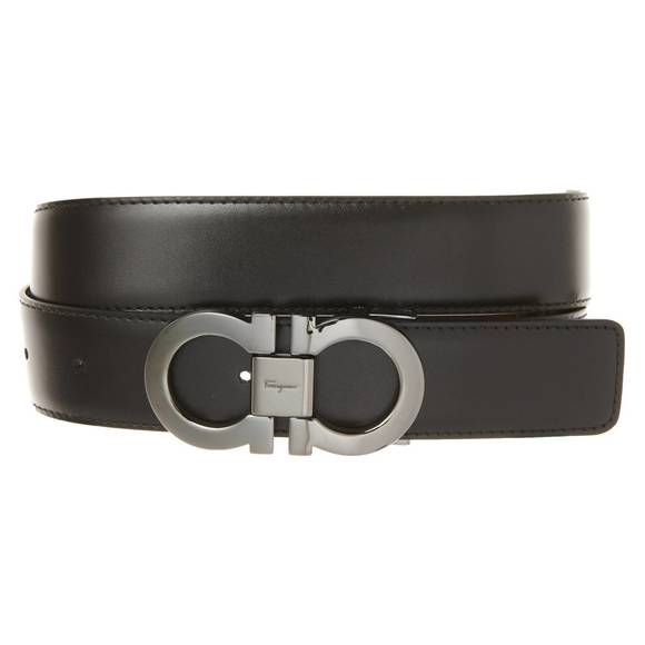 salvatore ferragamo logo buckle reversible leather belt